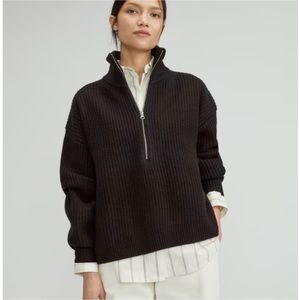 Everlane Felted Merino Wool Half Zip